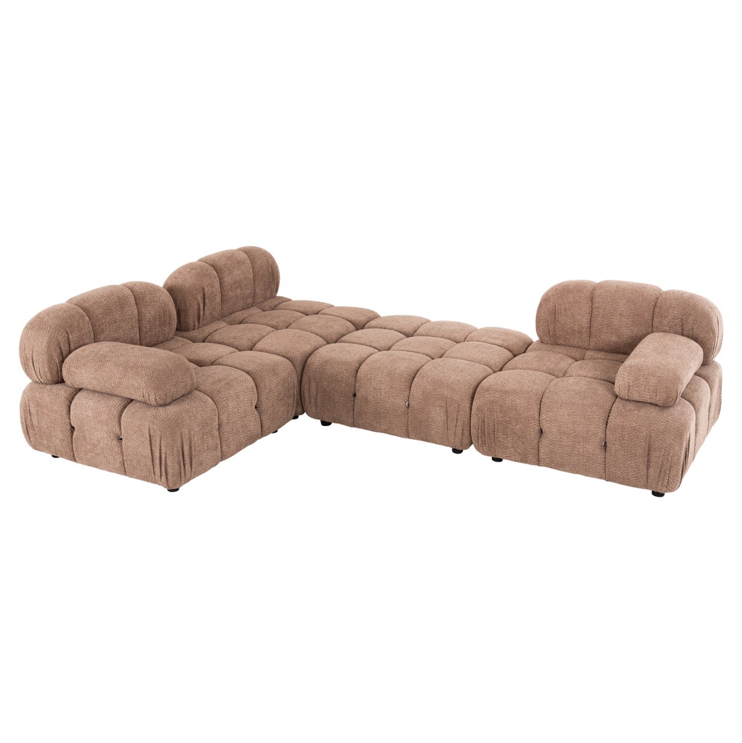 Polymorphic Sofa Shifter Hm6073.01 Textured Fabric In Light Brown Color 290x196x76hcm.