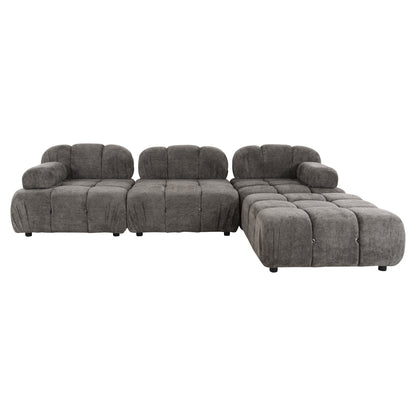Polymorphic Sofa Shifter Hm6073.02 Textured Fabric In Grey Color 290x196x76hcm.