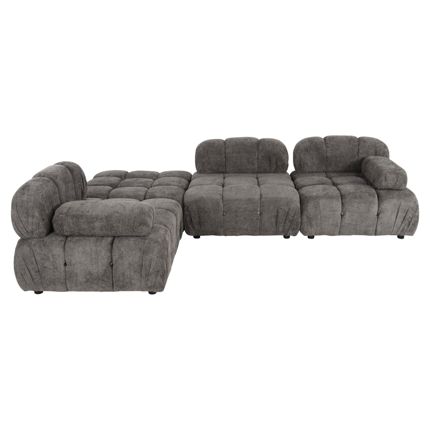 Polymorphic Sofa Shifter Hm6073.02 Textured Fabric In Grey Color 290x196x76hcm.