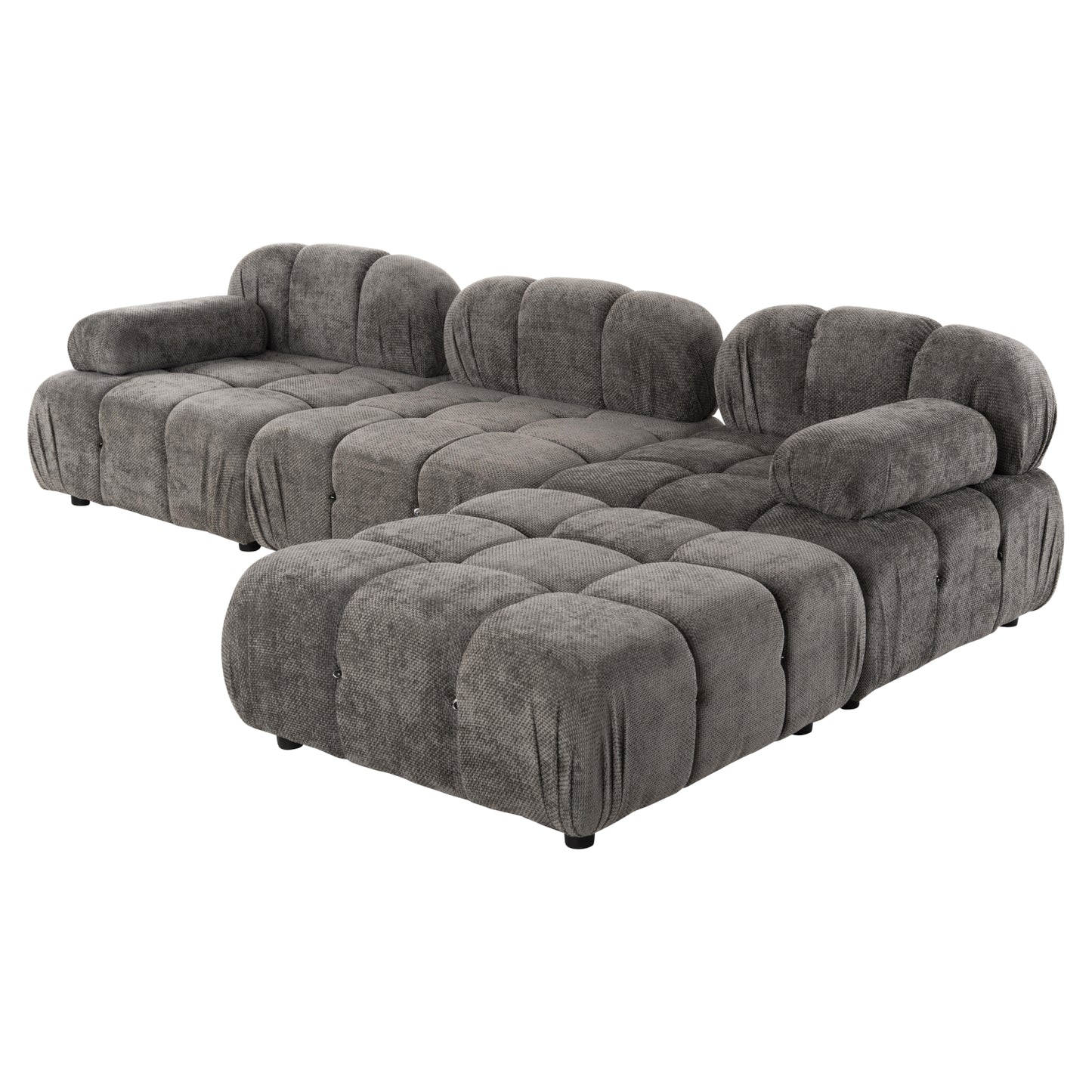 Polymorphic Sofa Shifter Hm6073.02 Textured Fabric In Grey Color 290x196x76hcm.
