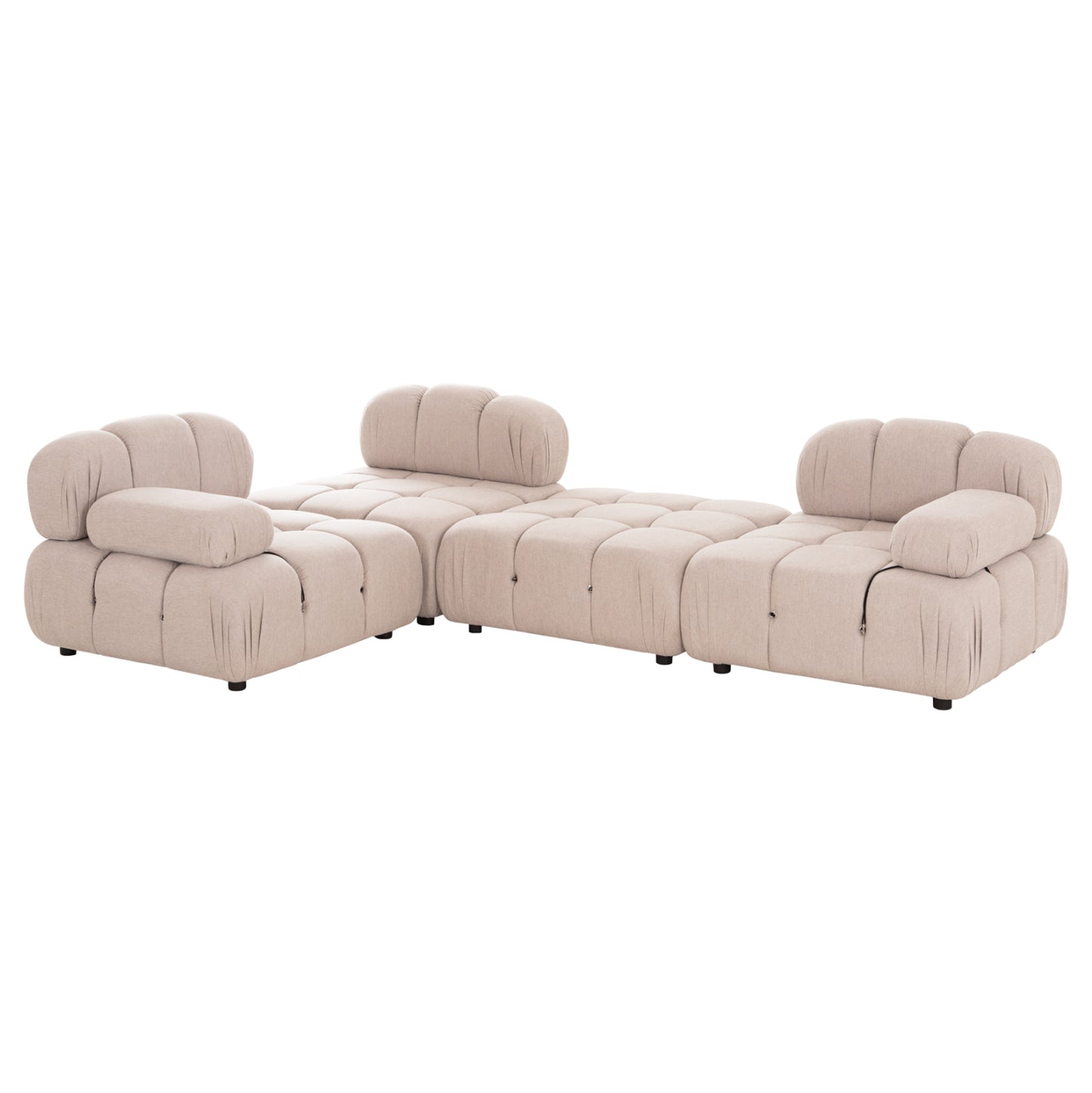 Polymorphic Sofa Shifter Hm6073.12 Textured Fabric In Light Beige Color 290x196x76hcm.