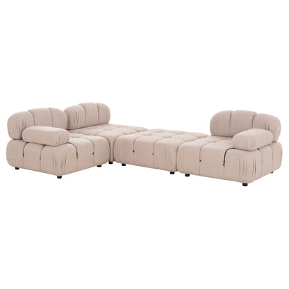 Polymorphic Sofa Shifter Hm6073.12 Textured Fabric In Light Beige Color 290x196x76hcm.