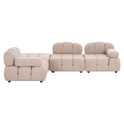 Polymorphic Sofa Shifter Hm6073.12 Textured Fabric In Light Beige Color 290x196x76hcm.