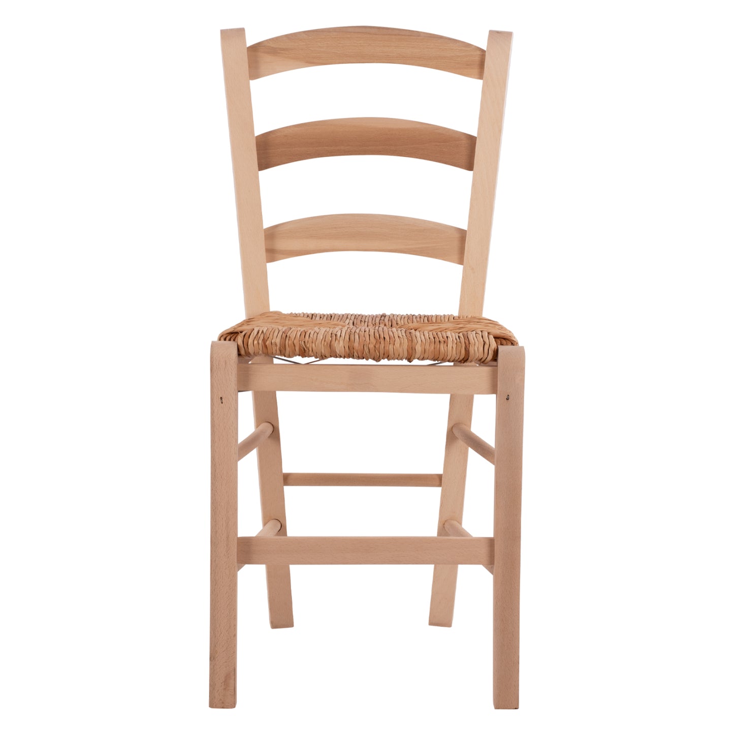 Traditional Unpainted Chair Paros From Solid Beech Wood With Straw Hm10379.02