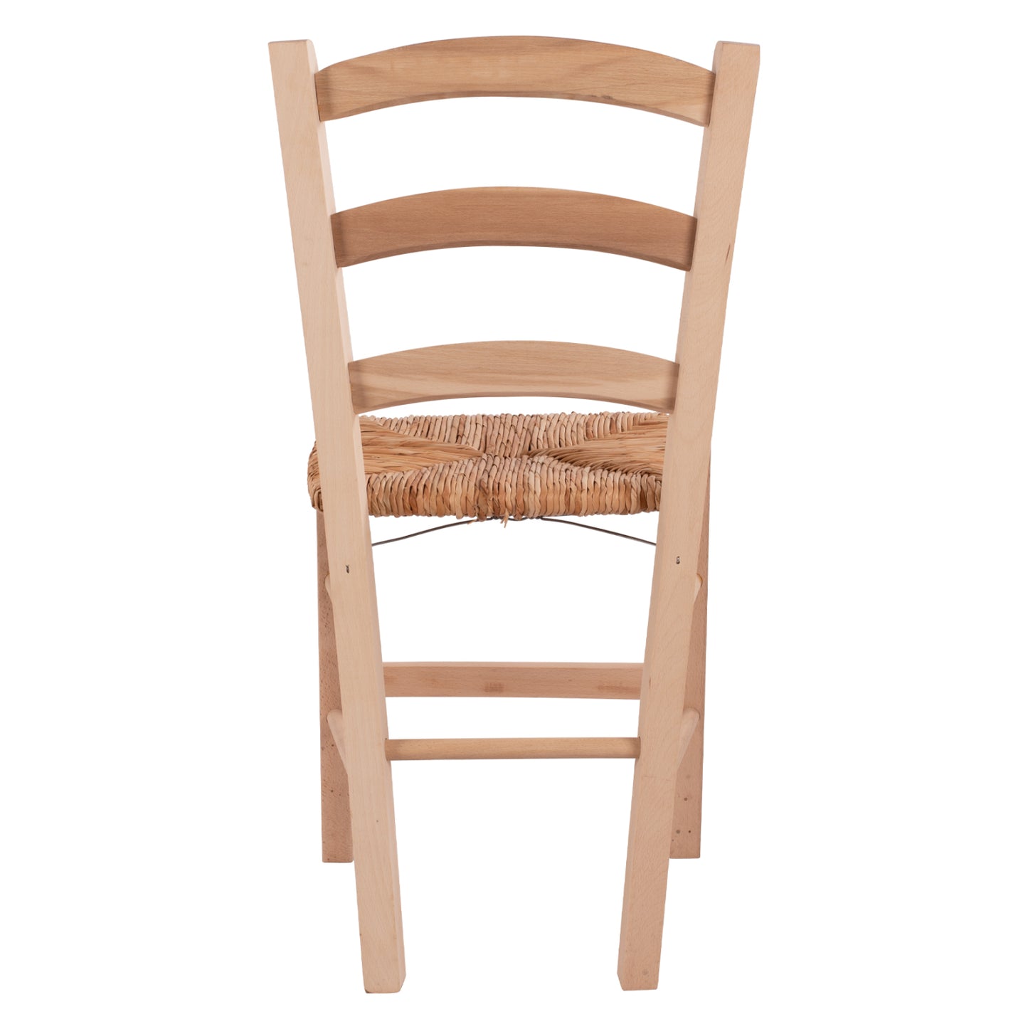 Traditional Unpainted Chair Paros From Solid Beech Wood With Straw Hm10379.02