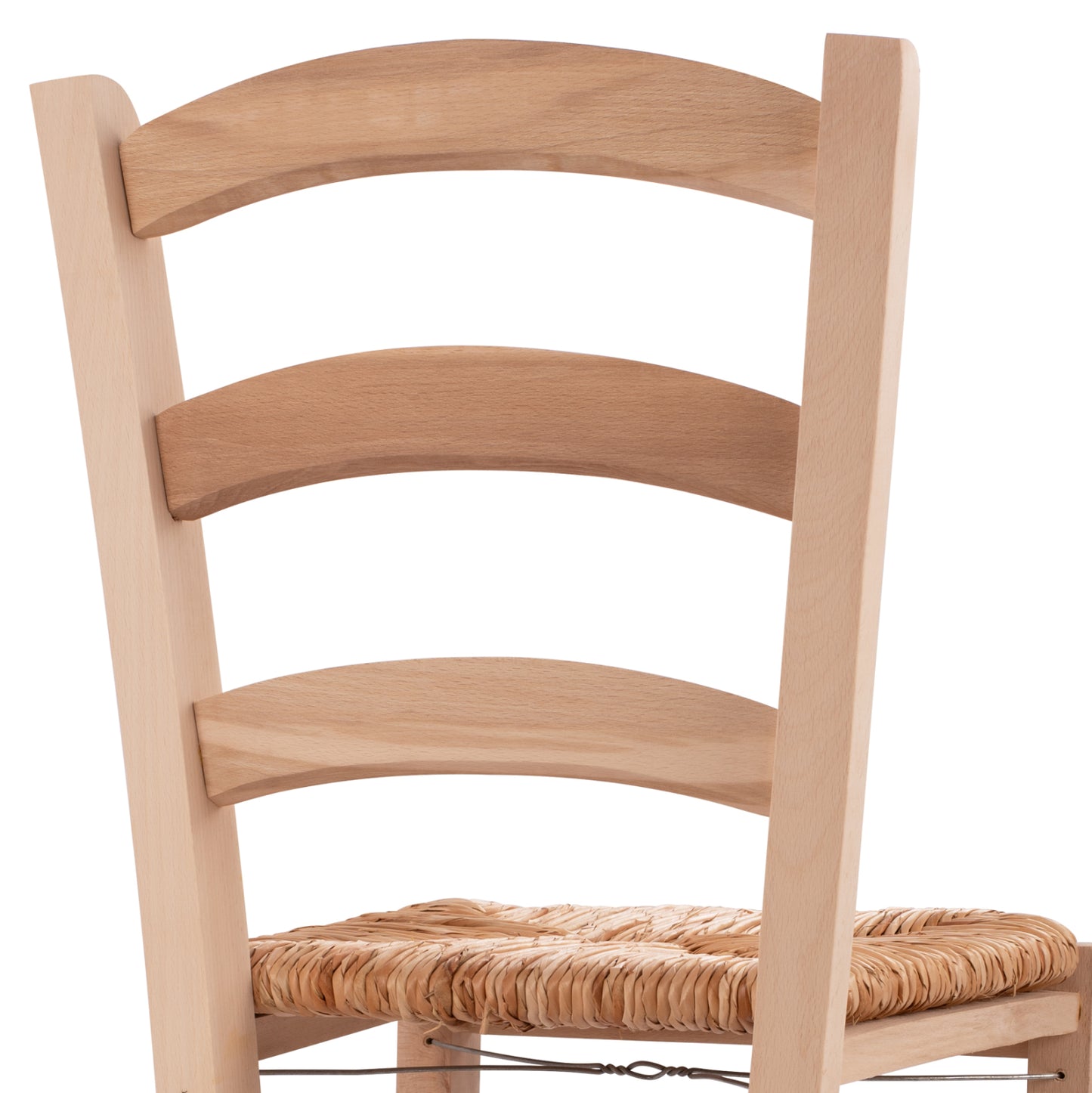 Traditional Unpainted Chair Paros From Solid Beech Wood With Straw Hm10379.02