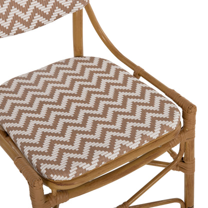 Chair Aluminum Hm5927.03 Bamboo Look Natural-white 46x56x95hcm.