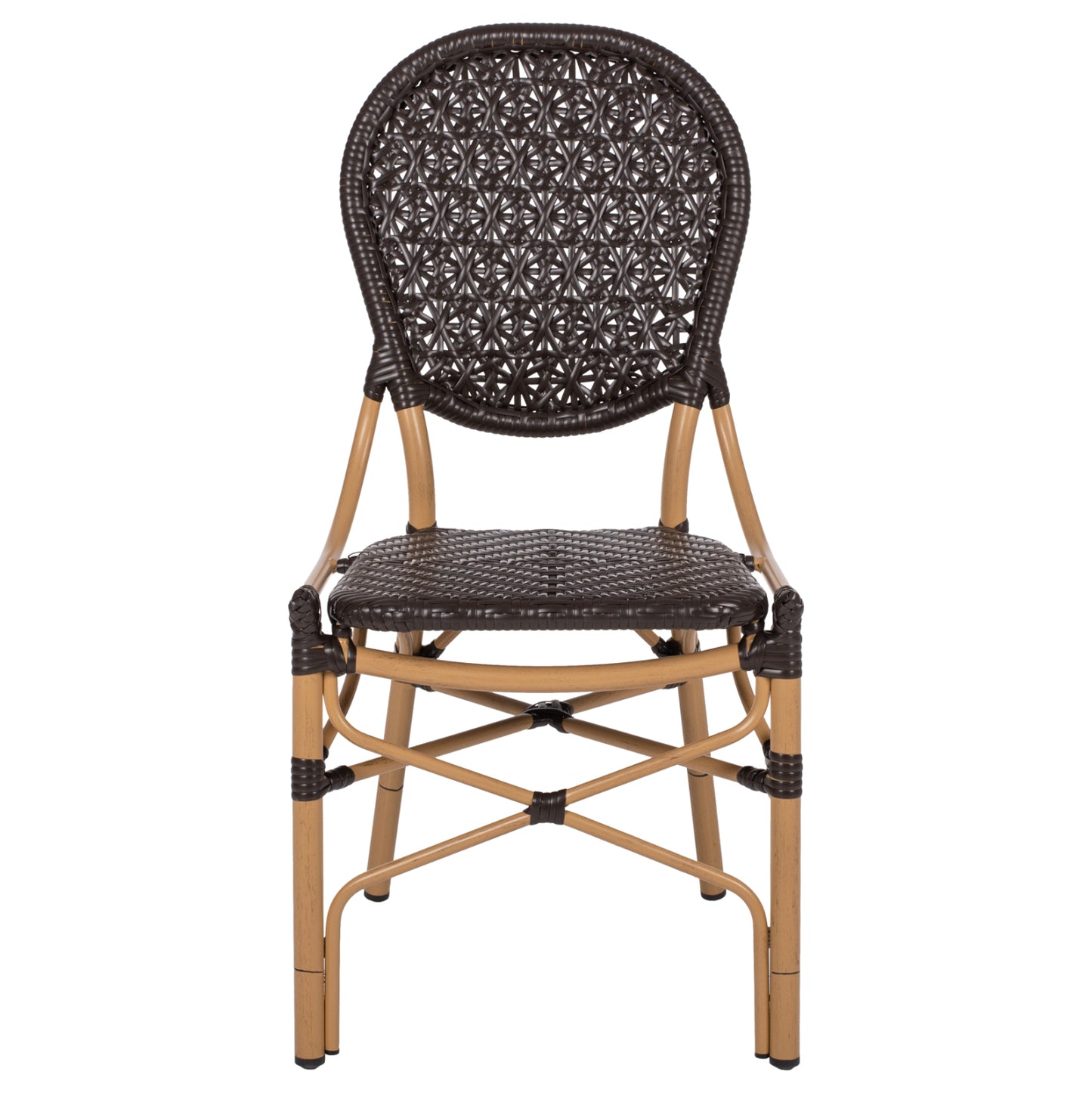Chair Aluminum Bamboo Look And Pe Rattan In Brown Hm5925.01 47x58x95hcm.
