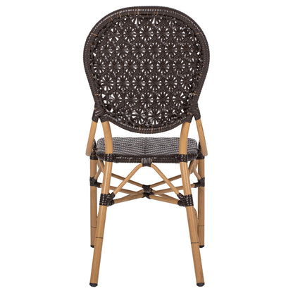 Chair Aluminum Bamboo Look And Pe Rattan In Brown Hm5925.01 47x58x95hcm.