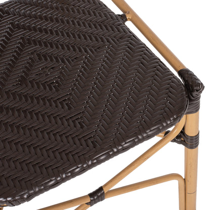 Chair Aluminum Bamboo Look And Pe Rattan In Brown Hm5925.01 47x58x95hcm.