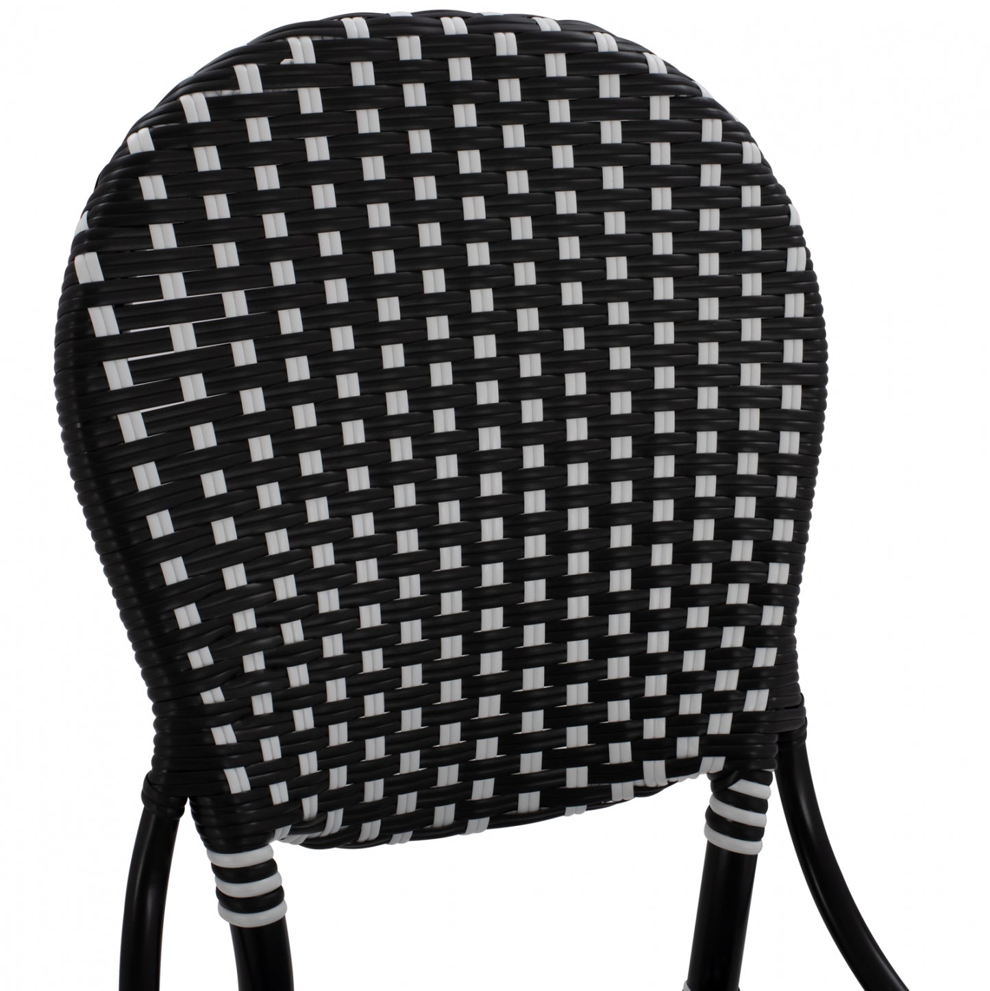 Aluminum Chair Bamboo Look With Wicker Black White Hm5792.02 46x60x96 Cm.