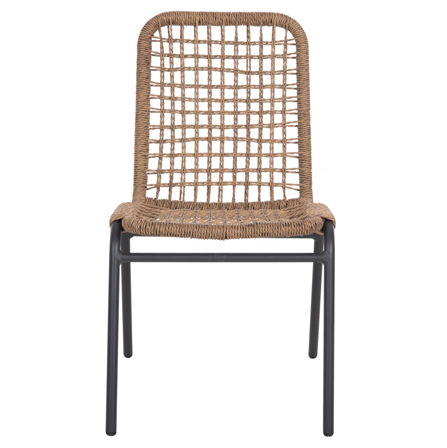 Aluminum Chair Spano Hm6047 Anthracite Frame- Beige Synthetic Rattan 46x59x80hcm.