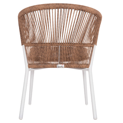 Aluminum Chair Lynn Hm6267.02 White Frame-p.e. Rattan In Natural Color 57x61x79hcm.