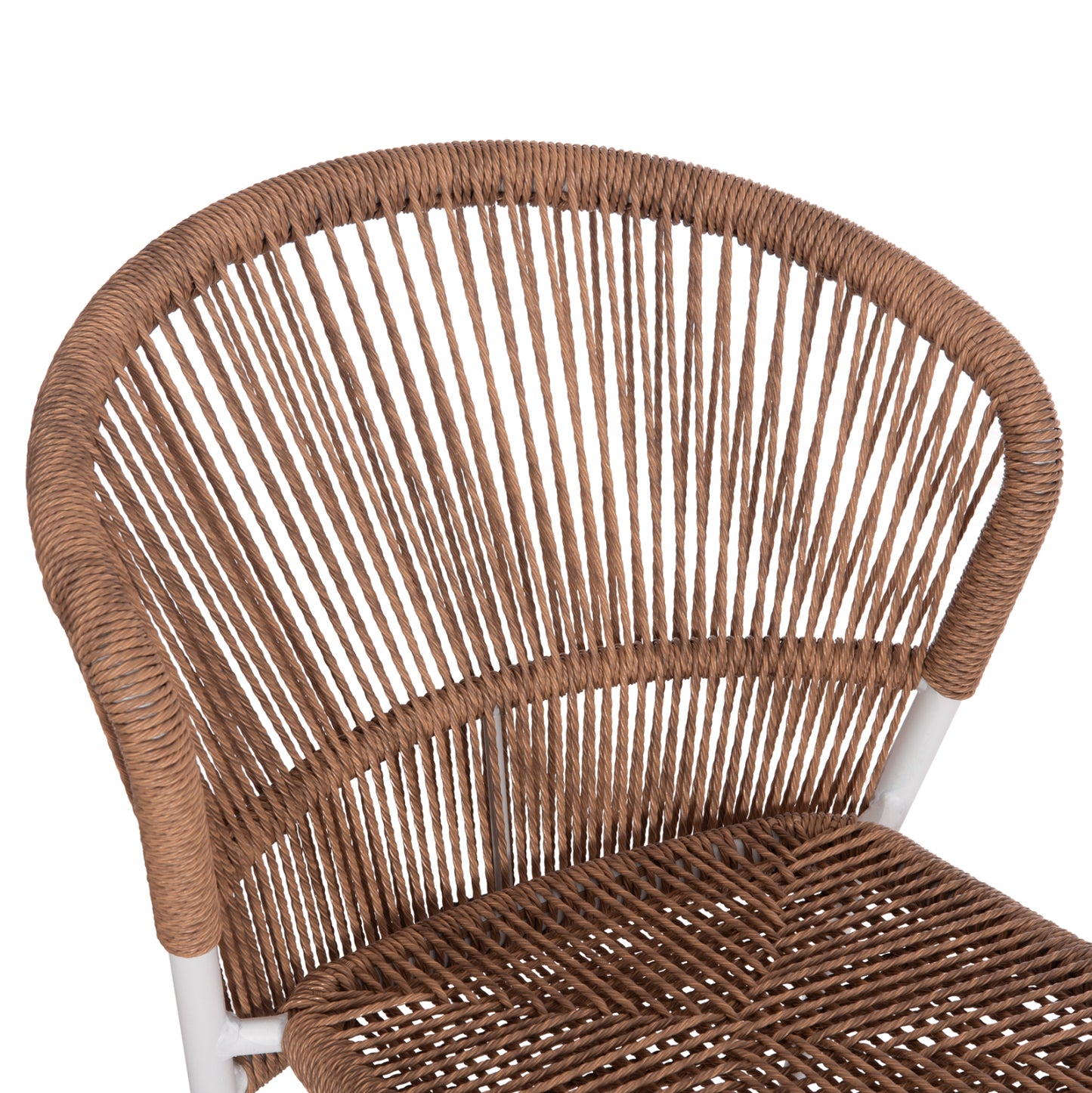 Aluminum Chair Lynn Hm6267.02 White Frame-p.e. Rattan In Natural Color 57x61x79hcm.