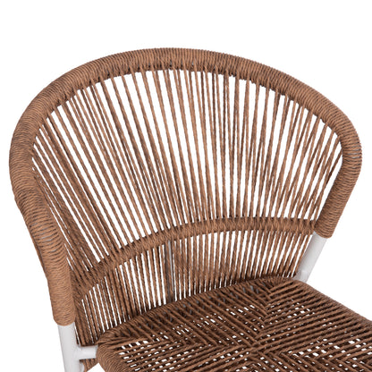 Aluminum Chair Lynn Hm6267.02 White Frame-p.e. Rattan In Natural Color 57x61x79hcm.
