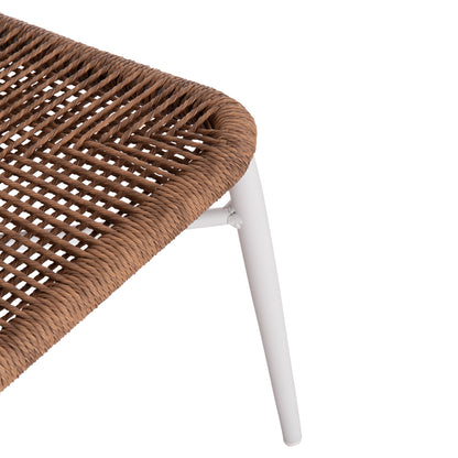 Aluminum Chair Lynn Hm6267.02 White Frame-p.e. Rattan In Natural Color 57x61x79hcm.