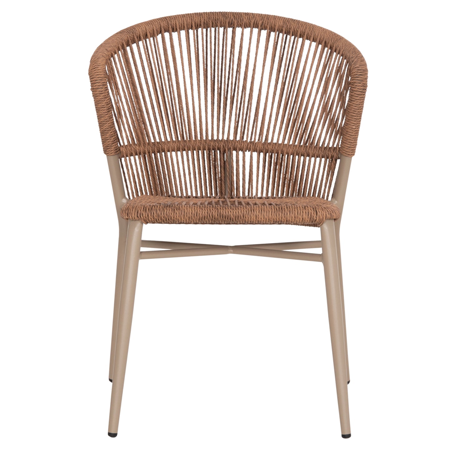 Aluminum Dining Chair Lynn Hm6267.03 Cappuccino Frame-p.e. Rattan In Natural Color 57x62x78hcm.