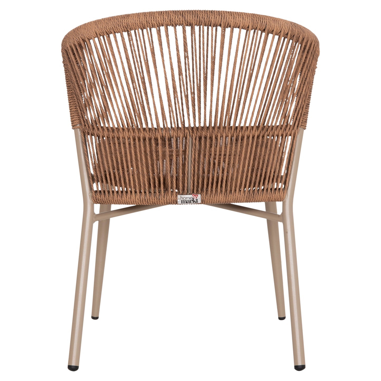 Aluminum Dining Chair Lynn Hm6267.03 Cappuccino Frame-p.e. Rattan In Natural Color 57x62x78hcm.