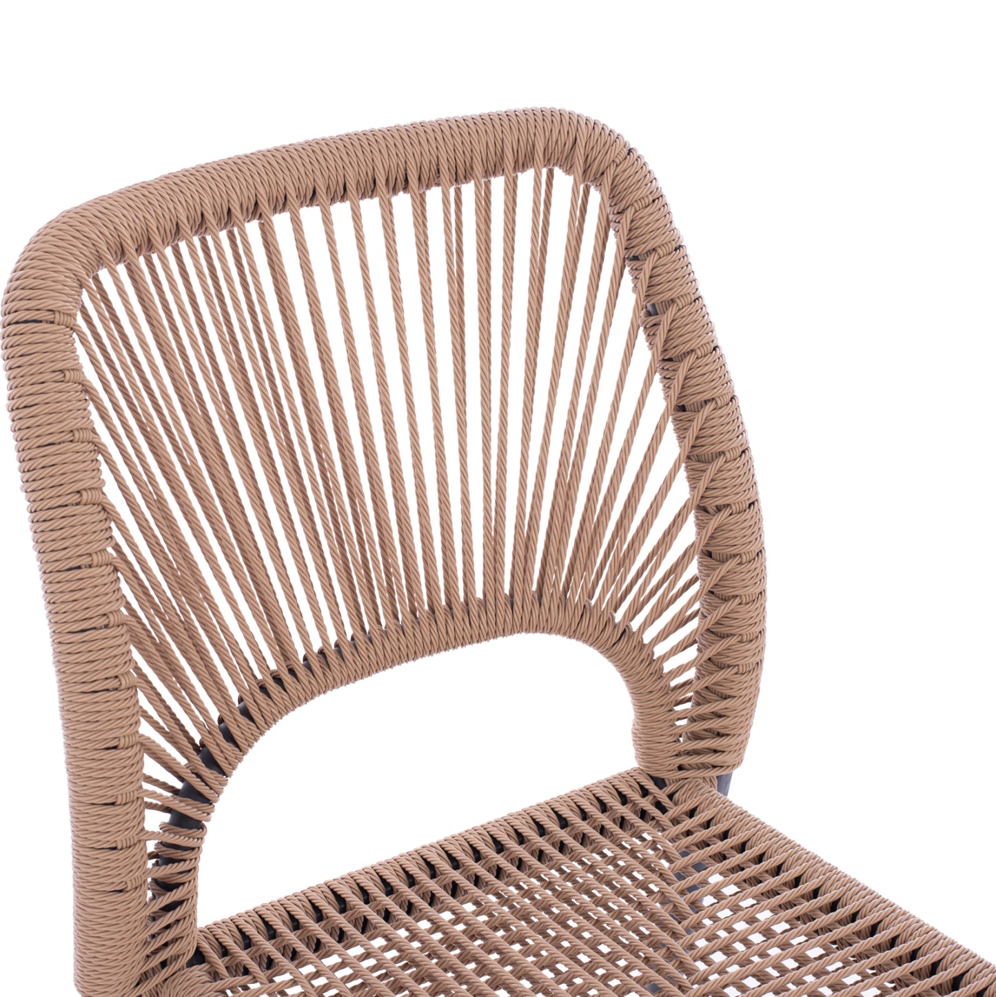Gray Aluminum Chair With Beige Pe Twist Rattan Hm5770.02 45x63x82y Cm.