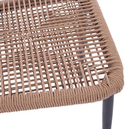 Gray Aluminum Chair With Beige Pe Twist Rattan Hm5770.02 45x63x82y Cm.