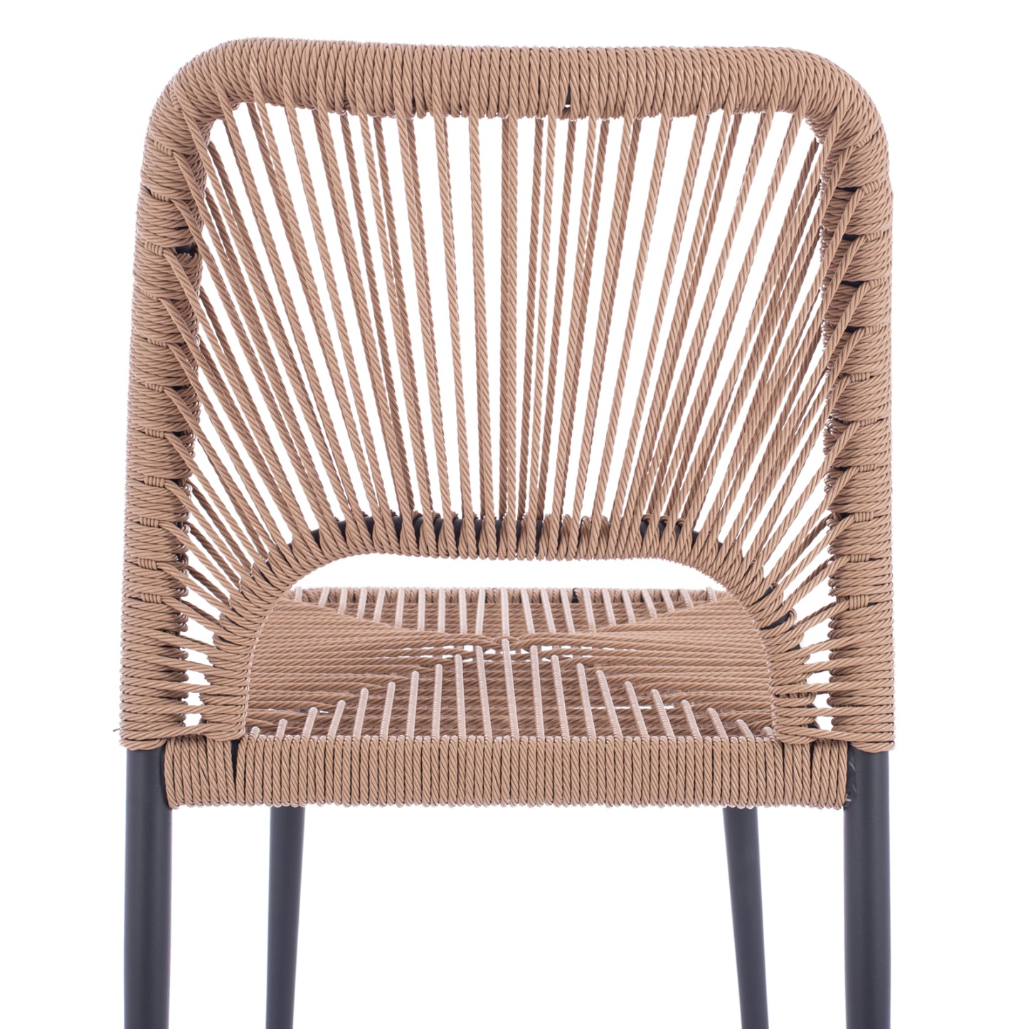Gray Aluminum Chair With Beige Pe Twist Rattan Hm5770.02 45x63x82y Cm.