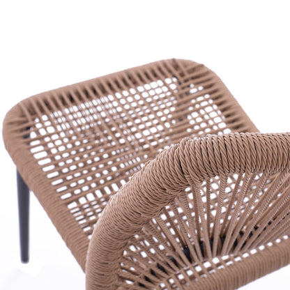 Gray Aluminum Chair With Beige Pe Twist Rattan Hm5770.02 45x63x82y Cm.