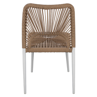 White Aluminum Chair With Pe Rope Beige Hm5770.01 45x63x82y Cm.