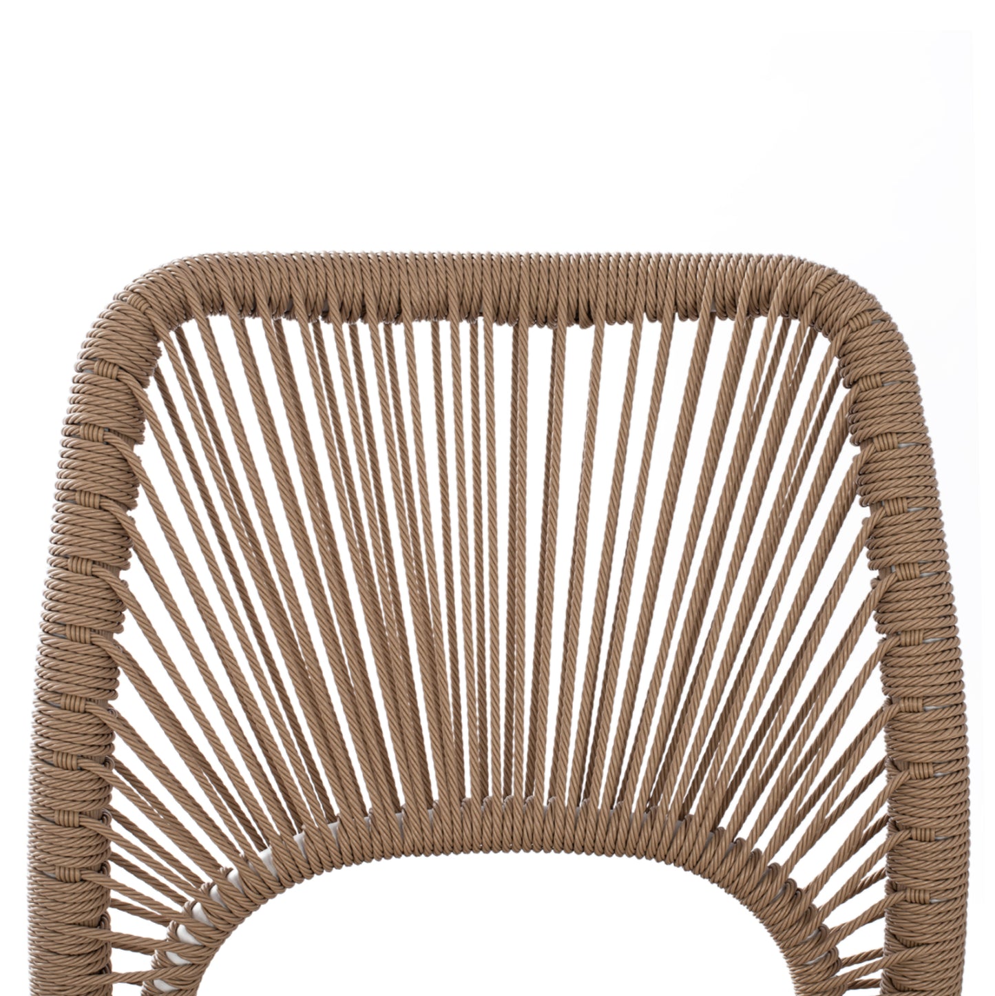 White Aluminum Chair With Pe Rope Beige Hm5770.01 45x63x82y Cm.