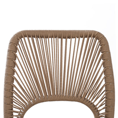 White Aluminum Chair With Pe Rope Beige Hm5770.01 45x63x82y Cm.