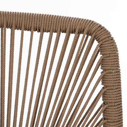 White Aluminum Chair With Pe Rope Beige Hm5770.01 45x63x82y Cm.