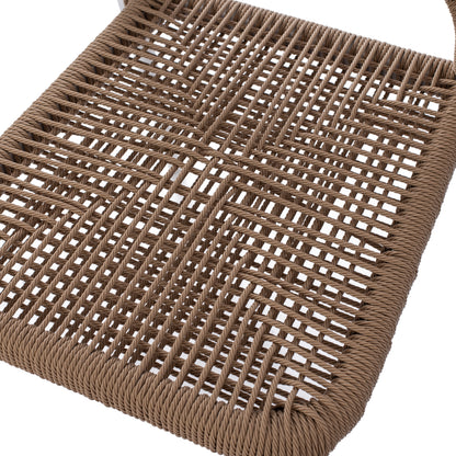 White Aluminum Chair With Pe Rope Beige Hm5770.01 45x63x82y Cm.