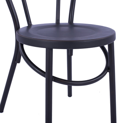 Aluminum Chair Vienna Type Black Rusty Hm5557.01 42x52x88,5 Cm.