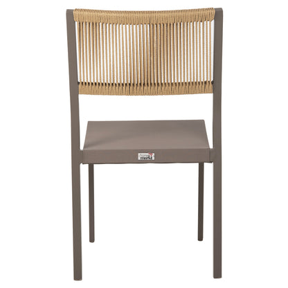 Chair Aluminum Hm5921.03 Champagne Frame And Textline With Beige Synthetic Rattan 46x55,5x83hcm.
