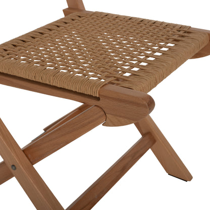 Folding Chair Made Of Beech Wood And Rope In Natural 47x58x84hcm.hm9411.01