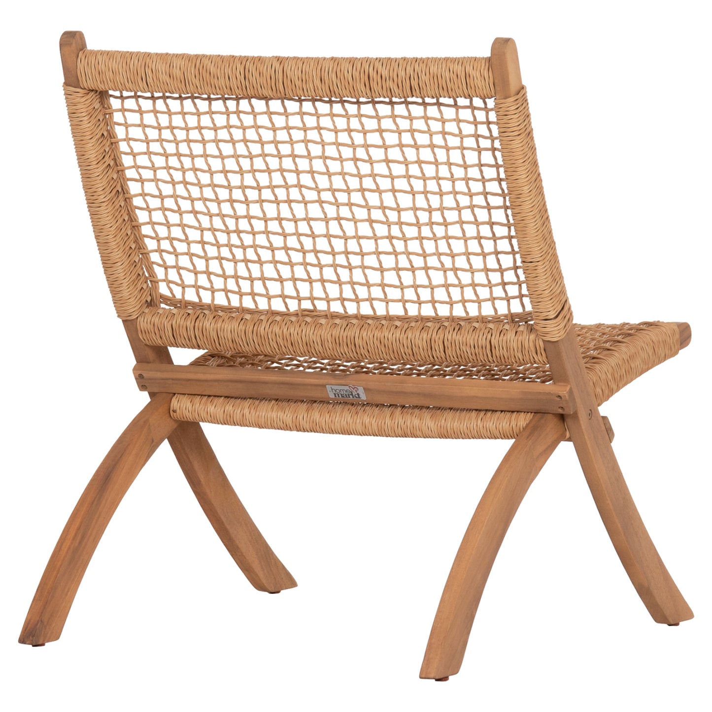 Foldable Lounge Chair Fermo Hm6243.01 Acacia Wood In Natural-synthetic Wicker 60x75x75hcm.