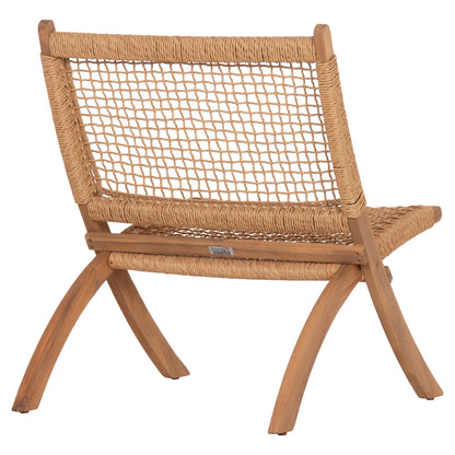 Foldable Lounge Chair Fermo Hm6243.01 Acacia Wood In Natural-synthetic Wicker 60x75x75hcm.