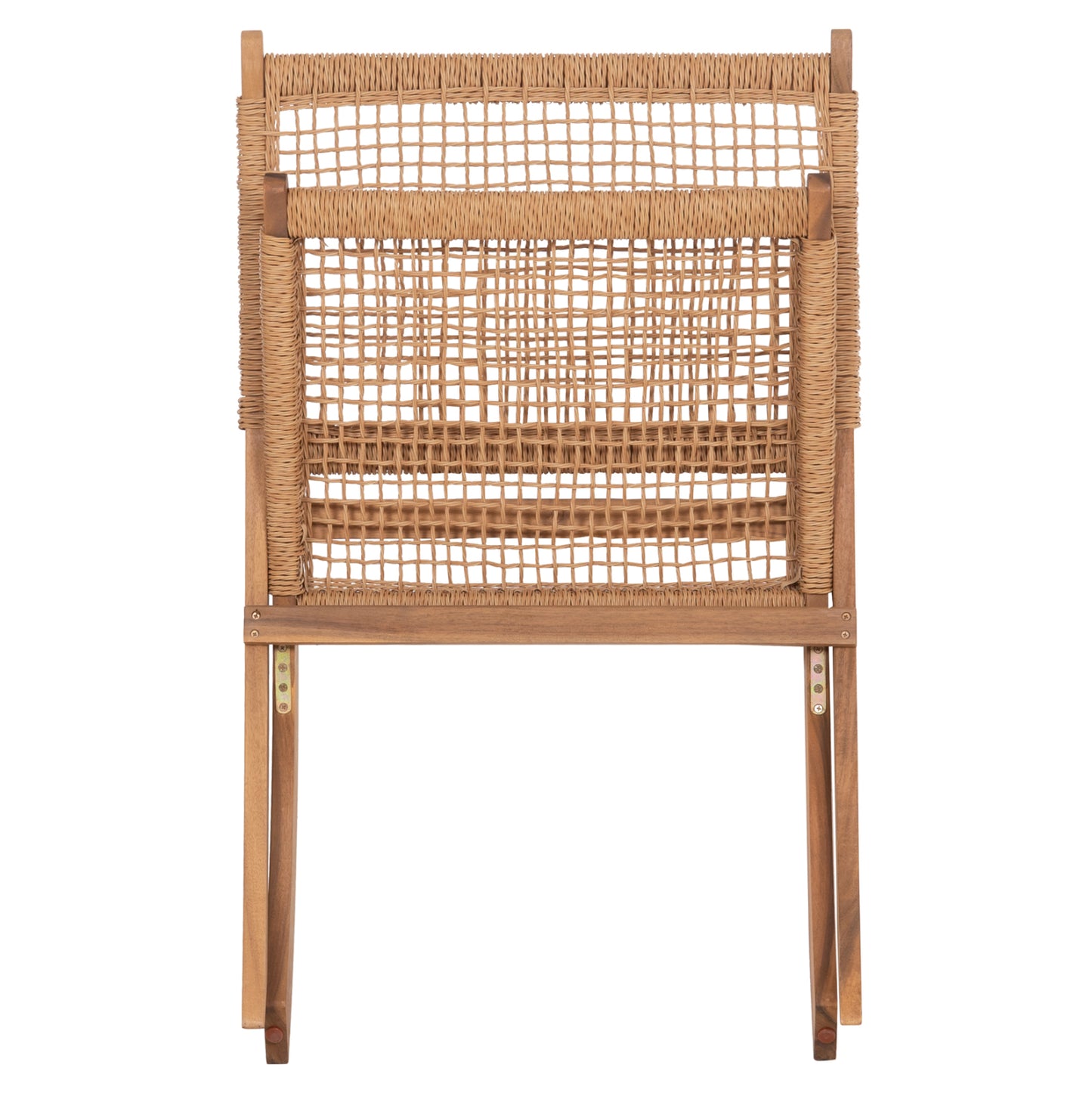 Foldable Lounge Chair Fermo Hm6243.01 Acacia Wood In Natural-synthetic Wicker 60x75x75hcm.