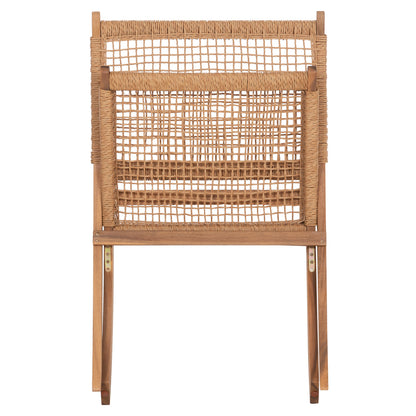 Foldable Lounge Chair Fermo Hm6243.01 Acacia Wood In Natural-synthetic Wicker 60x75x75hcm.