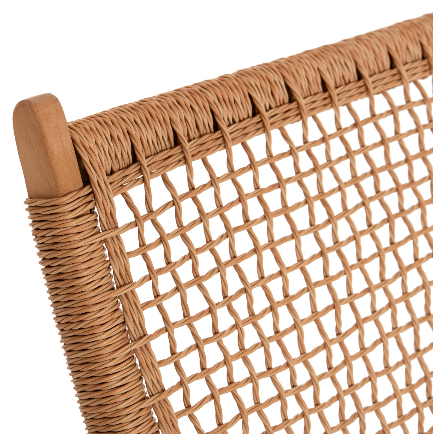 Foldable Lounge Chair Fermo Hm6243.01 Acacia Wood In Natural-synthetic Wicker 60x75x75hcm.