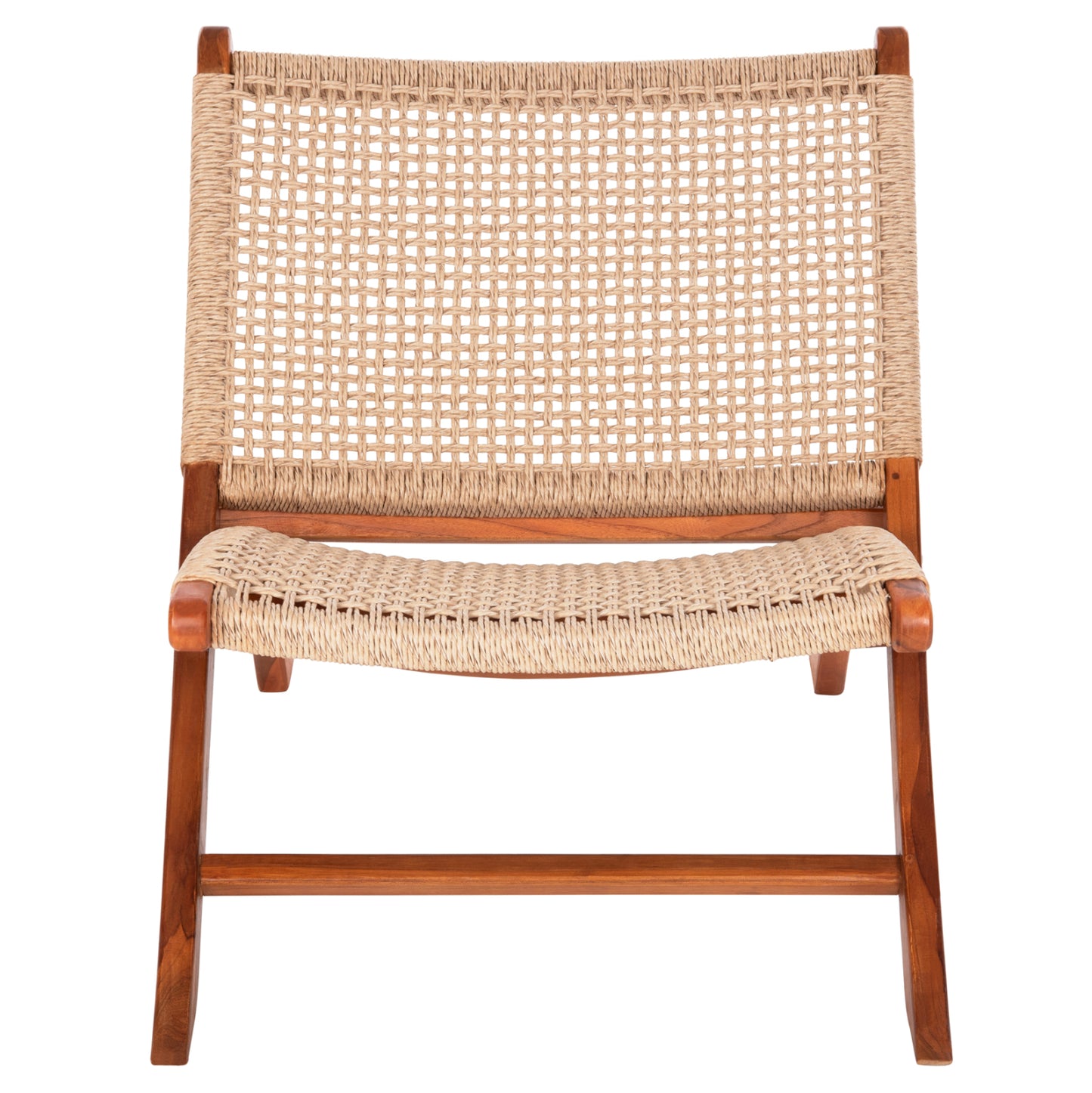Folding Short Chair Ferm Hm9477.01 Solid Teak Wood In Natural-viro Rope 65,5x80x67hcm.