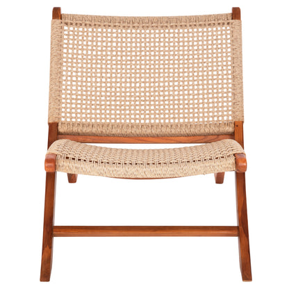 Folding Short Chair Ferm Hm9477.01 Solid Teak Wood In Natural-viro Rope 65,5x80x67hcm.