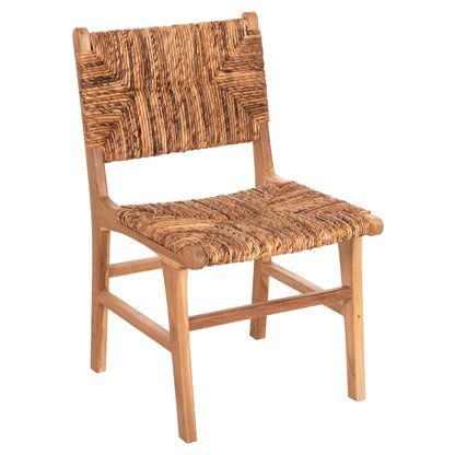 Chair Hm9399.11 Teak Wood With Straw Matting On Backrest And Seat Natural Color 51x60,5x86hcm