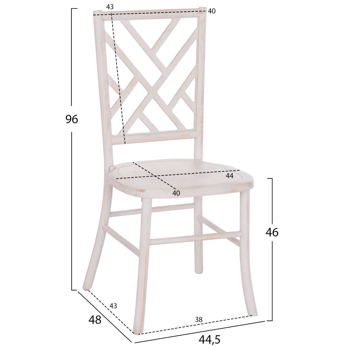 Chair Toon Wood In Whitewash And Plywood Seat 44.5x48x96Ηcm.ΗΜ9410.05