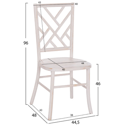 Chair Toon Wood In Whitewash And Plywood Seat 44.5x48x96Ηcm.ΗΜ9410.05