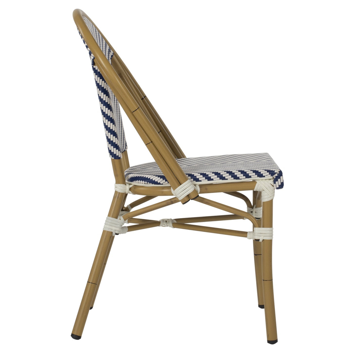 Chair Aluminum Hm5860.02 Natural Bamboo Look-blue White Textline 46x56x88hcm.