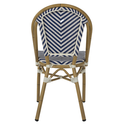 Chair Aluminum Hm5860.02 Natural Bamboo Look-blue White Textline 46x56x88hcm.