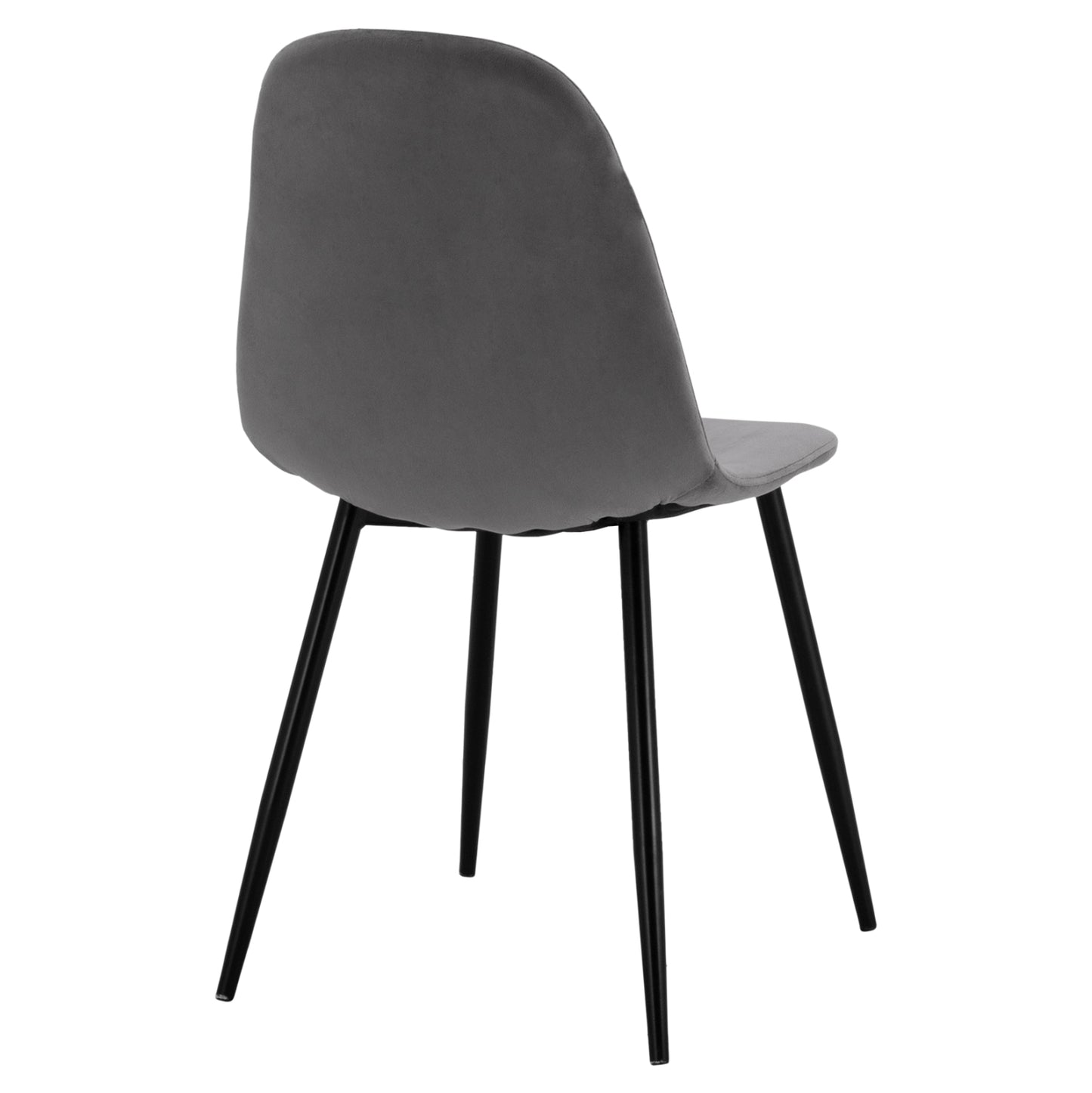 Dining Chair Leonardo Velvet Grey With Metallic Legs Hm00100.01 45x53x85 Cm.