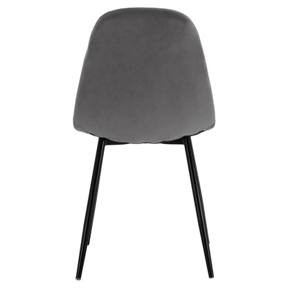 Dining Chair Leonardo Velvet Grey With Metallic Legs Hm00100.01 45x53x85 Cm.