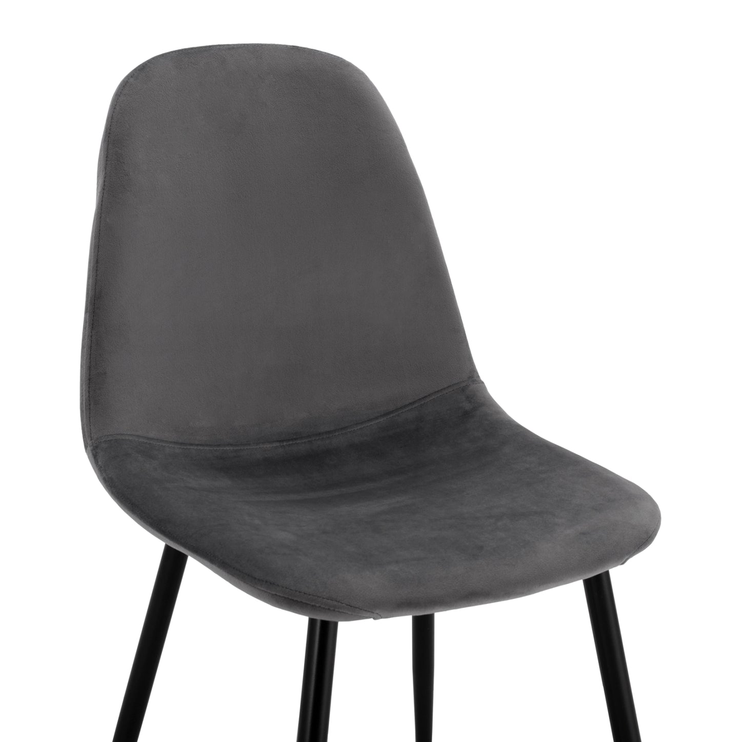 Dining Chair Leonardo Velvet Grey With Metallic Legs Hm00100.01 45x53x85 Cm.