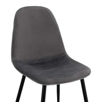 Dining Chair Leonardo Velvet Grey With Metallic Legs Hm00100.01 45x53x85 Cm.